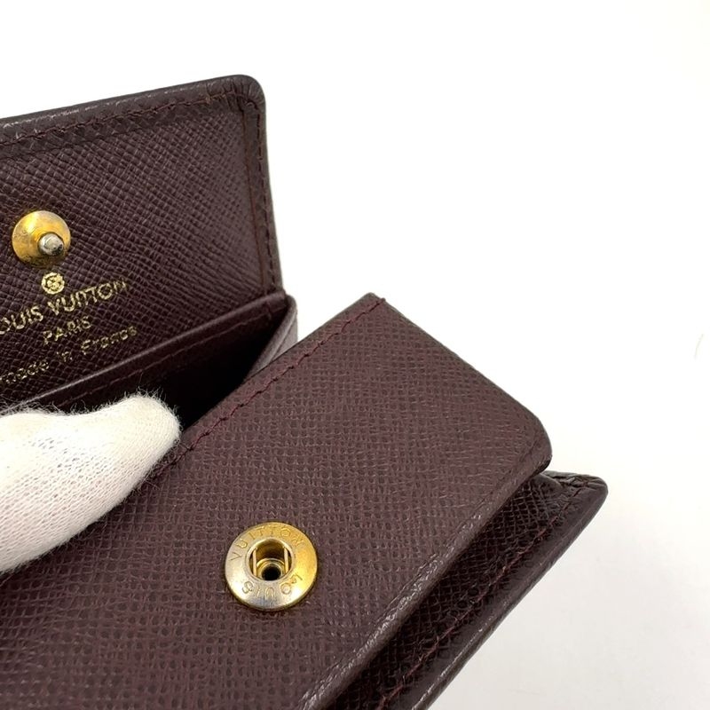 Louis Vuitton Porte Monet Boite Coin Purse Serial Unclear Leather × Box Calf