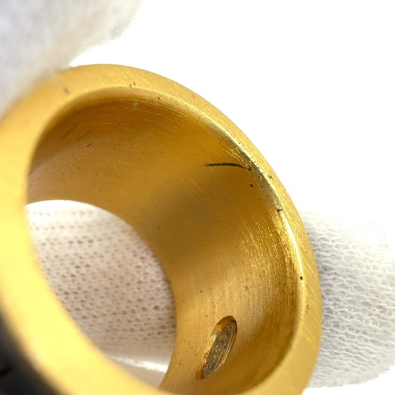 Chanel Coco Mark Heart 02 P Metal Gold And Black Ring A18714