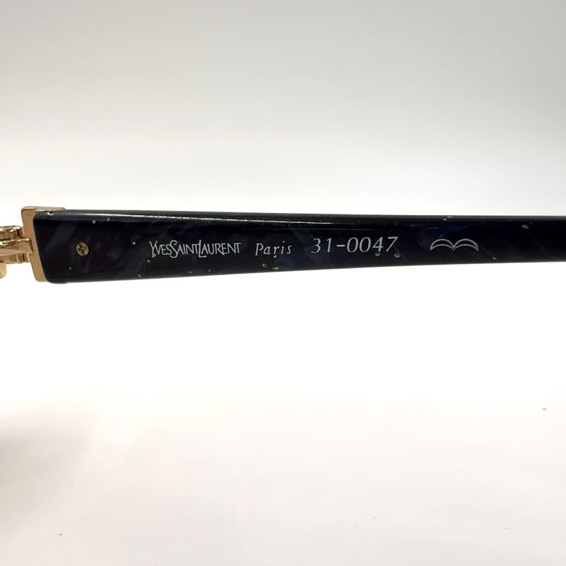 Saint Laurent Paris Rimless Tortoiseshell YSL Logo 31-0047 Plastic Dark Navy