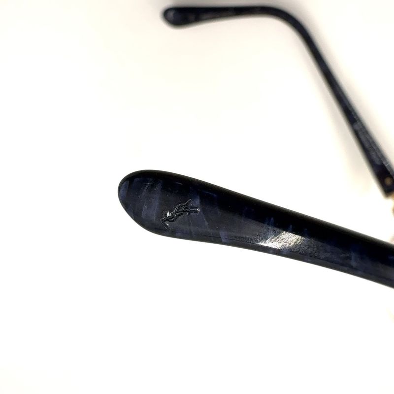 Saint Laurent Paris Rimless Tortoiseshell YSL Logo 31-0047 Plastic Dark Navy
