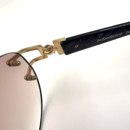 Saint Laurent Paris Rimless Tortoiseshell YSL Logo 31-0047 Plastic Dark Navy