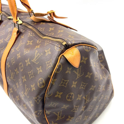 Louis Vuitton Keepall 50 Monogram Leather X PVC Brown Boston Bag Gold M41426