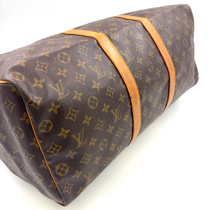 Louis Vuitton Keepall 50 Monogram Leather X PVC Brown Boston Bag Gold M41426