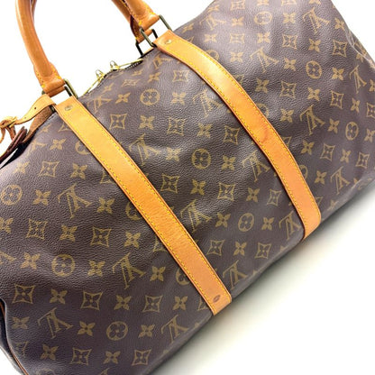 Louis Vuitton Keepall 50 Monogram Leather X PVC Brown Boston Bag Gold M41426
