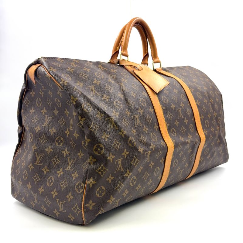 Louis Vuitton Keepall 60 Monogram Leather X PVC Brown Boston Bag Gold M41422