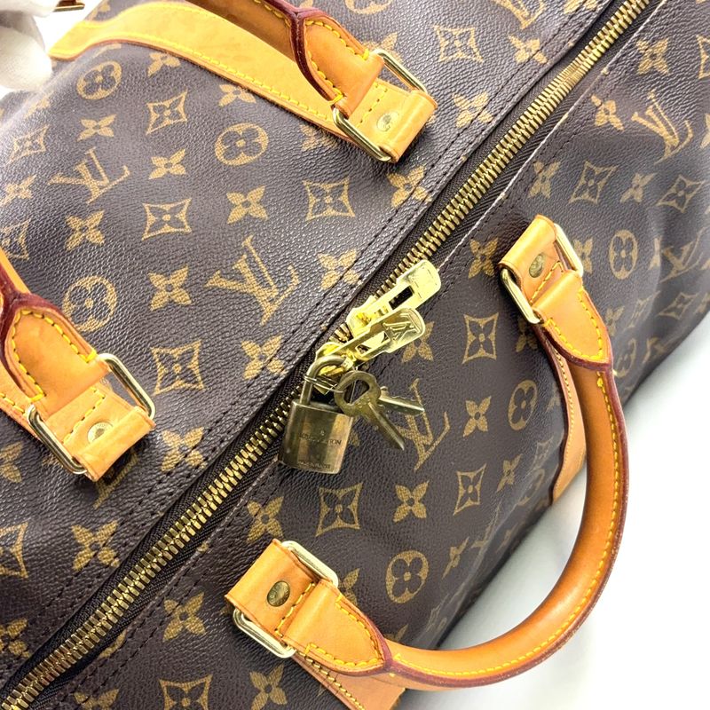 Louis Vuitton Keepall 60 Monogram Leather X PVC Brown Boston Bag Gold M41422