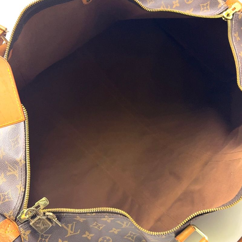 Louis Vuitton Keepall 60 Monogram Leather X PVC Brown Boston Bag Gold M41422