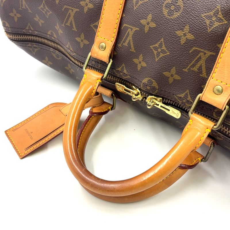 Louis Vuitton Keepall 50 Monogram Leather X PVC Brown Boston Bag Gold M41426