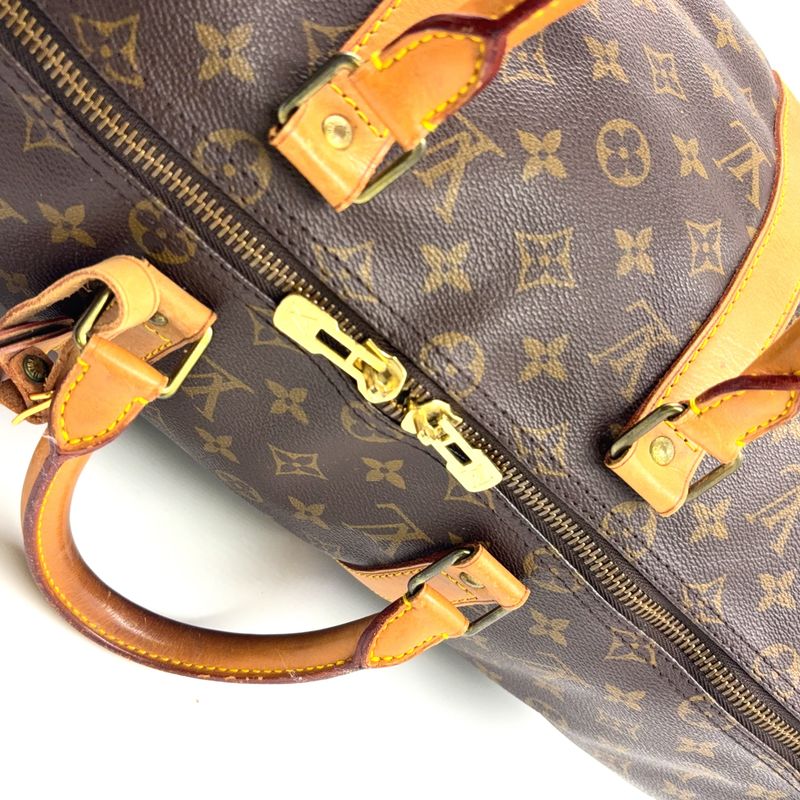 Louis Vuitton Keepall 50 Monogram Leather X PVC Brown Boston Bag Gold M41426