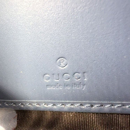 Gucci Shimmer Round Zipper Long Wallet Leather Blue Silver 410102