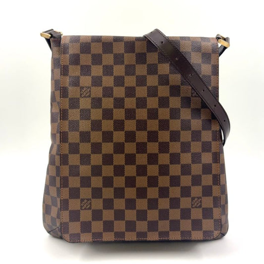 Louis Vuitton Musette Damier Ebene Damier Ebene Leather × PVC Brown Shoulder