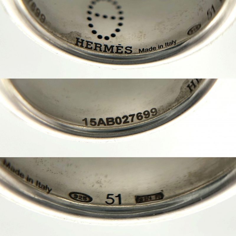 Hermes Rings Women's Eclipse Ribbon Ring Accessories Jewelry Small Size 51