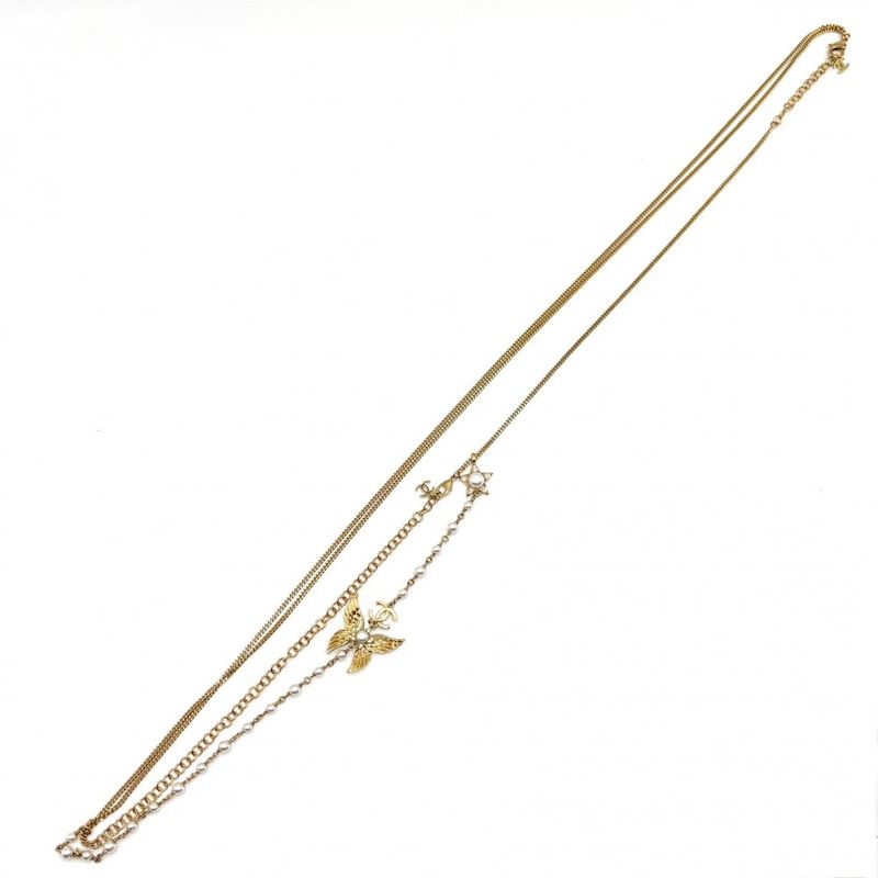 Chanel Necklace Women's Coco Mark Long Necklace Accessories With Adjuster Coco