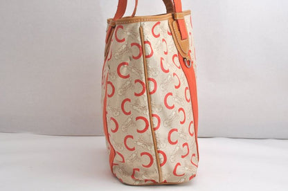 Celine C Macadam Carriage Shoulder Tote Bag Pvc Leather Beige 4483n