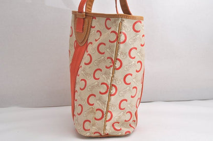 Celine C Macadam Carriage Shoulder Tote Bag Pvc Leather Beige 4483n