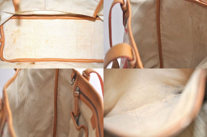 Celine C Macadam Carriage Shoulder Tote Bag Pvc Leather Beige 4483n