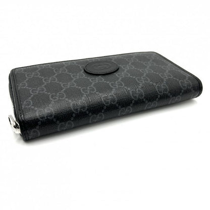 Gucci Men's GG Supreme Zip Around Long Wallet Interlocking G Round Zipper Gucci