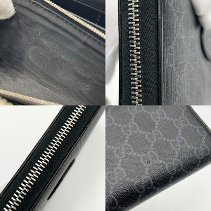 Gucci Men's GG Supreme Zip Around Long Wallet Interlocking G Round Zipper Gucci