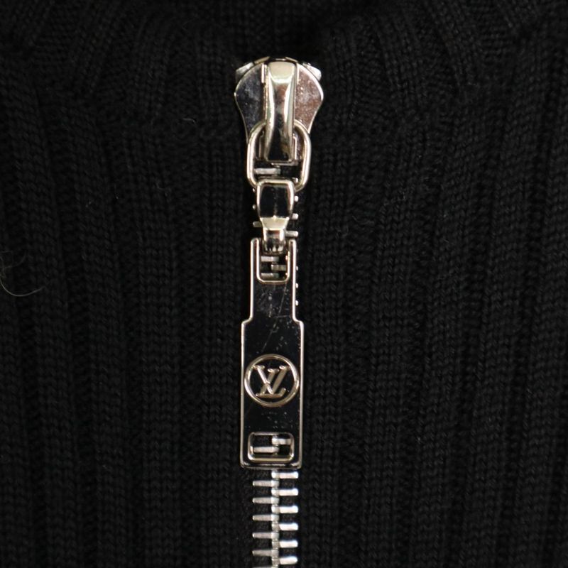 Louis Vuitton Dress Women's Animal Pattern Front Zip Knit Dress Long Sleeve