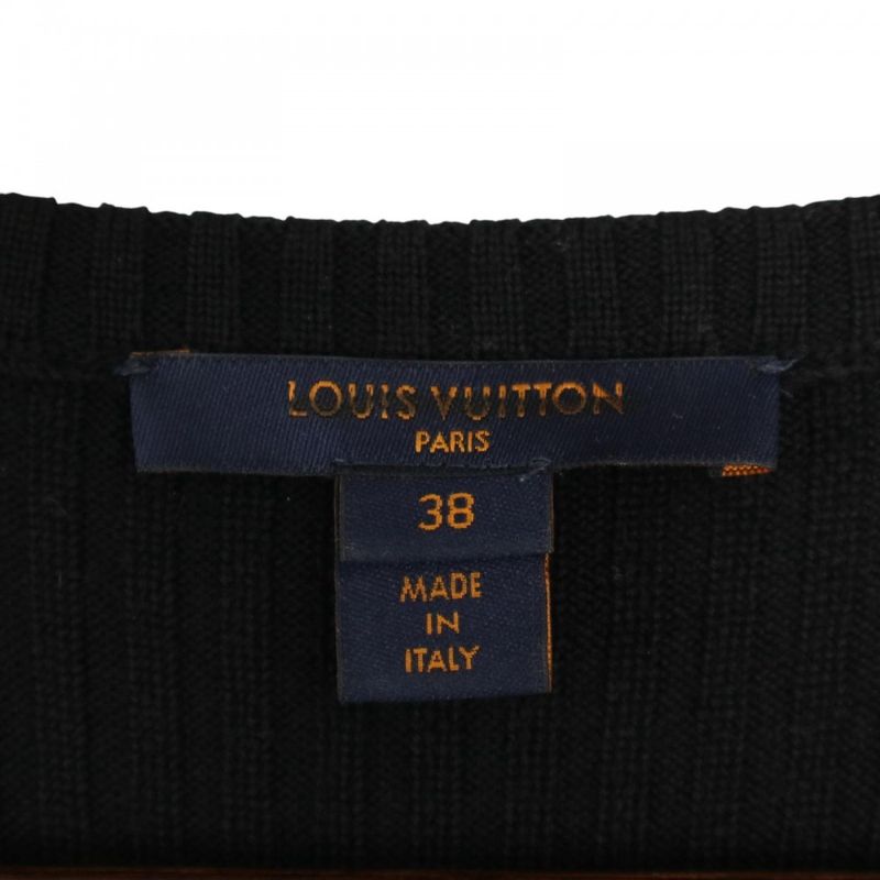 Louis Vuitton Dress Women's Animal Pattern Front Zip Knit Dress Long Sleeve