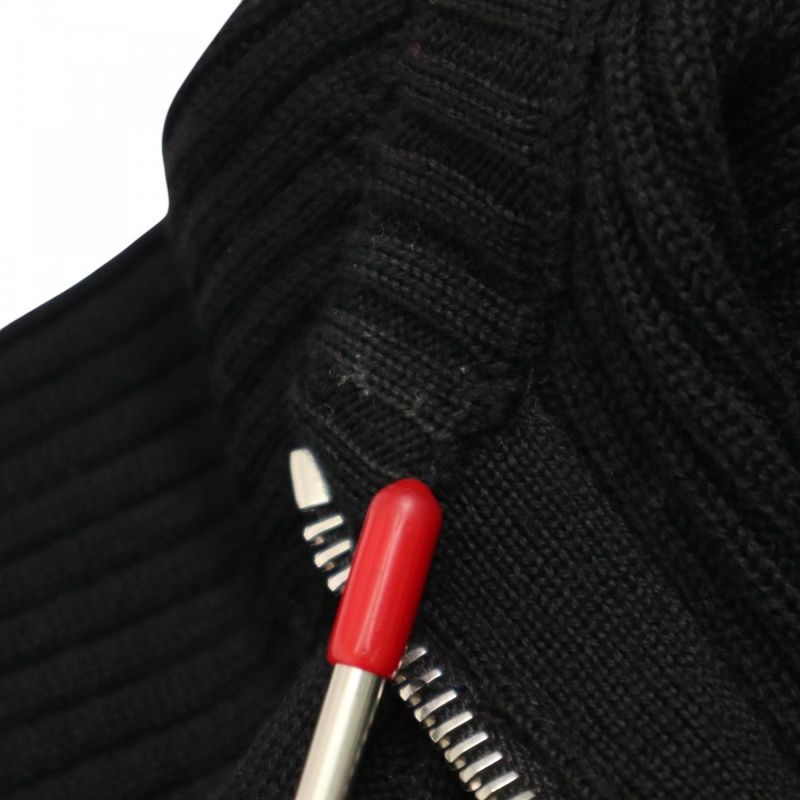 Louis Vuitton Dress Women's Animal Pattern Front Zip Knit Dress Long Sleeve