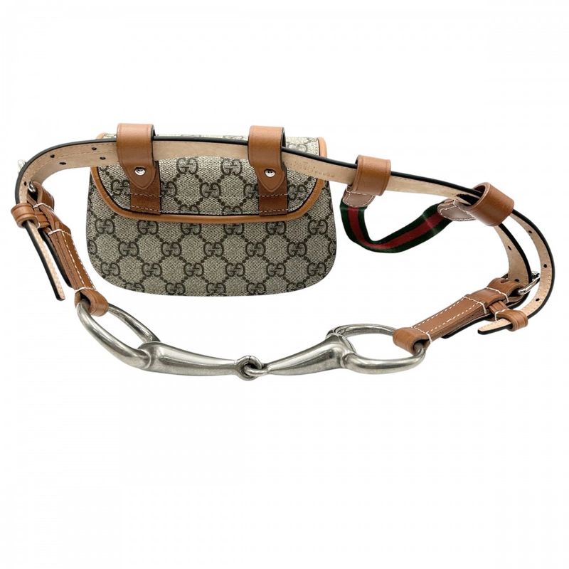 Gucci Waist Bag Men's Bamboo Body Bag Waist Pouch Bag Gucci 681137 GG Supreme