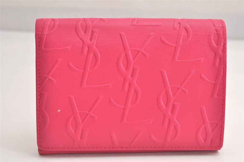 YVES Saint Laurent Yves Saint Laurent Vintage Bifold Wallet Purse Leather Pink