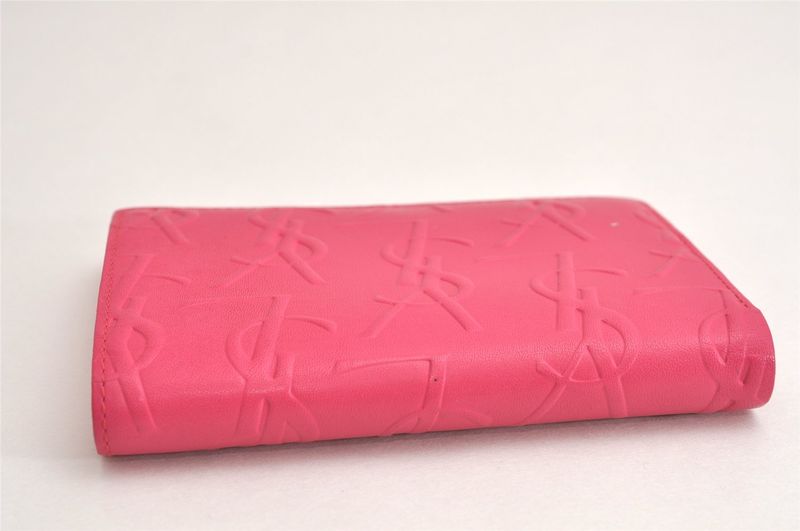 YVES Saint Laurent Yves Saint Laurent Vintage Bifold Wallet Purse Leather Pink