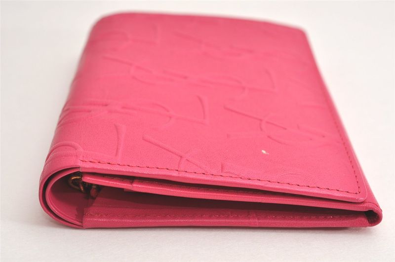 YVES Saint Laurent Yves Saint Laurent Vintage Bifold Wallet Purse Leather Pink
