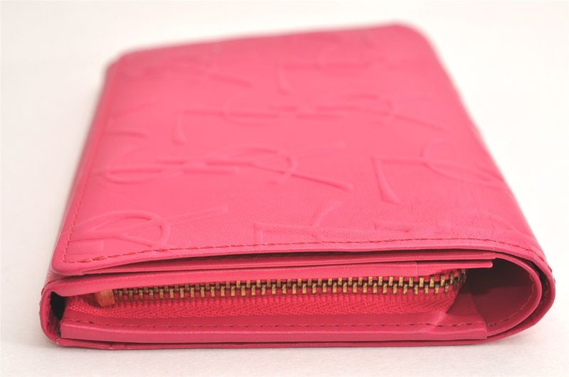 YVES Saint Laurent Yves Saint Laurent Vintage Bifold Wallet Purse Leather Pink