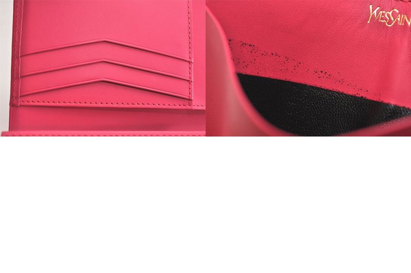YVES Saint Laurent Yves Saint Laurent Vintage Bifold Wallet Purse Leather Pink