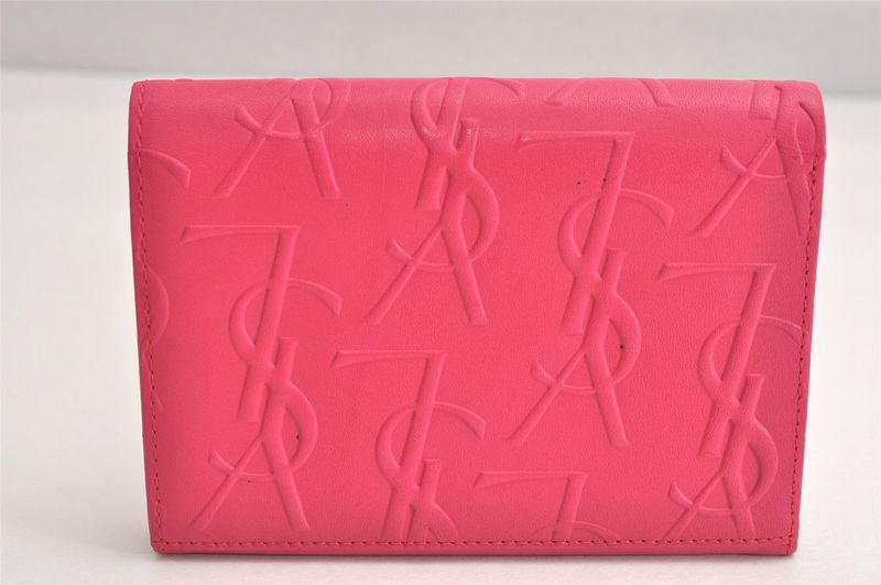 YVES Saint Laurent Yves Saint Laurent Vintage Bifold Wallet Purse Leather Pink