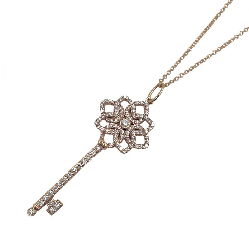 Tiffany & Co Necklace Women's Pendant Woven Key Jewelry Accessories 18K PG