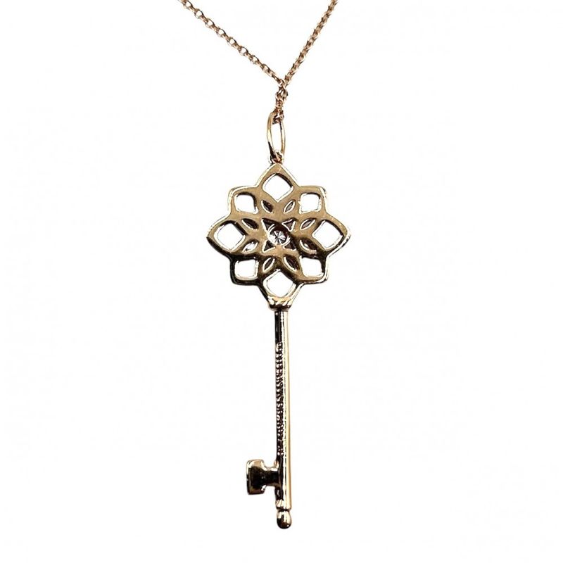 Tiffany & Co Necklace Women's Pendant Woven Key Jewelry Accessories 18K PG