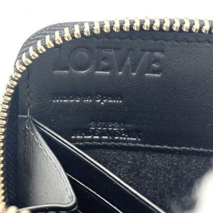 Loewe Long Wallet Women's Anagram Long Wallet Round Zipper Loewe Leather Black