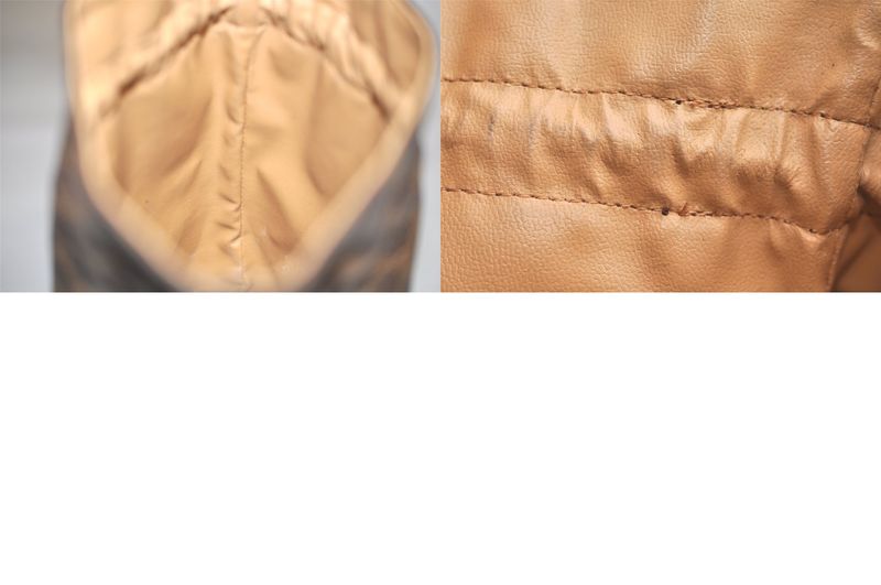 Celine Macadam Blazon Pattern Drawstring Shape Pouch Pvc Leather Brown 4531n