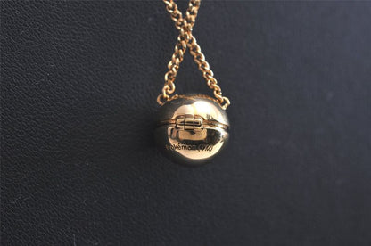 Fendi Pokemon Pokeball Gold Tone Chain Pendant Necklace Box 4537n