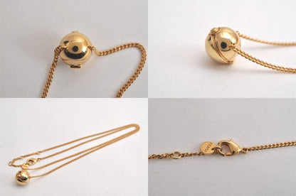 Fendi Pokemon Pokeball Gold Tone Chain Pendant Necklace Box 4537n