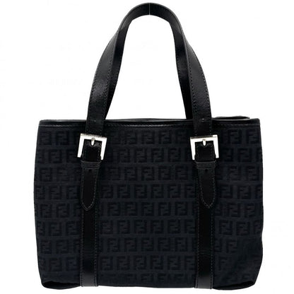 Fendi Handbag Women's Zucchino Tote Bag Fendi 8bh237 Canvas Leather Black Gold