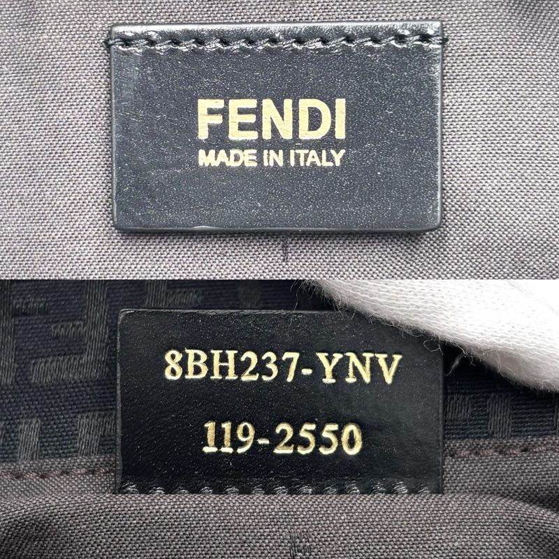 Fendi Handbag Women's Zucchino Tote Bag Fendi 8bh237 Canvas Leather Black Gold