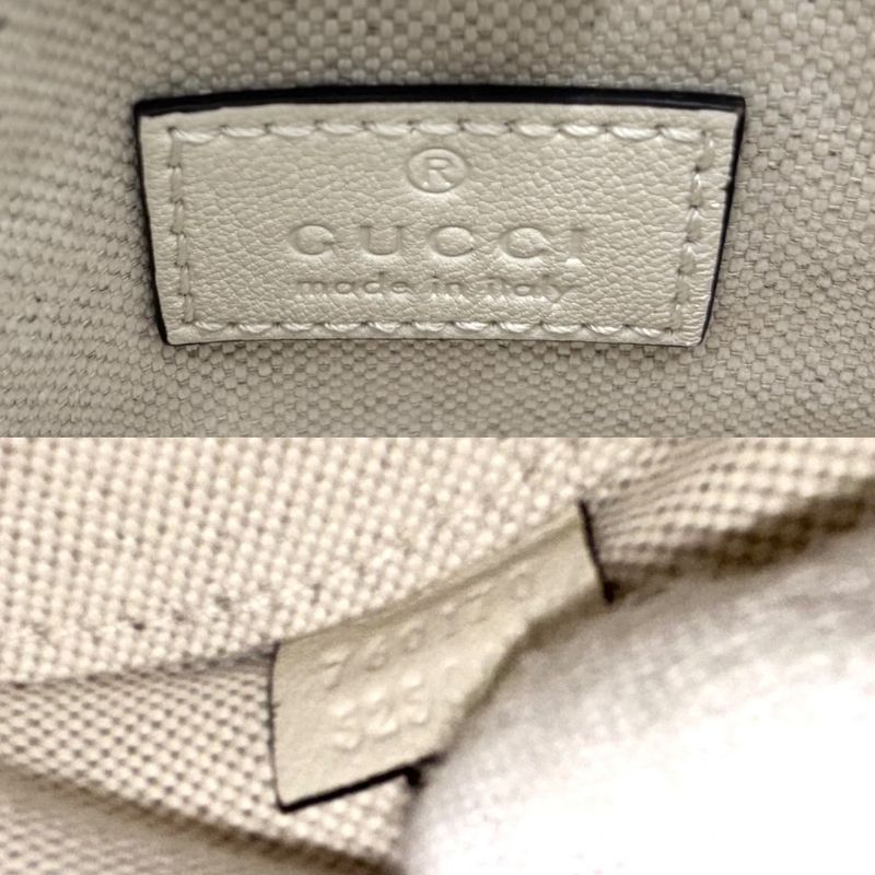 Gucci Handbag Women Blondi Mini Shoulder Bag Gucci 760170 Leather White Silver