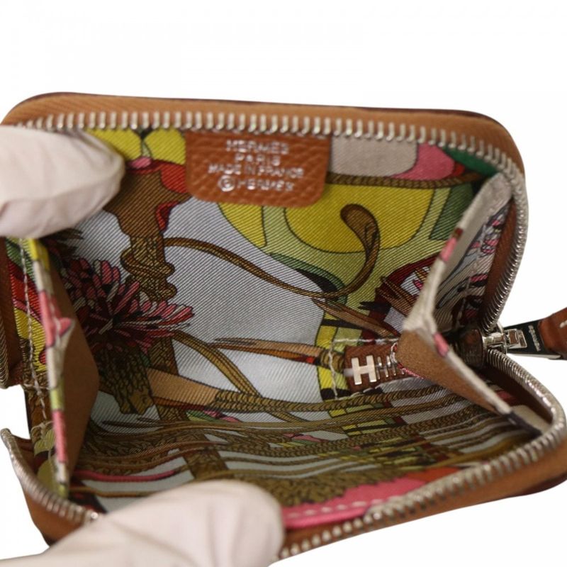Hermes Coin Case Women's Azap Compact Mini Silk Inn Coin Purse Mini Wallet