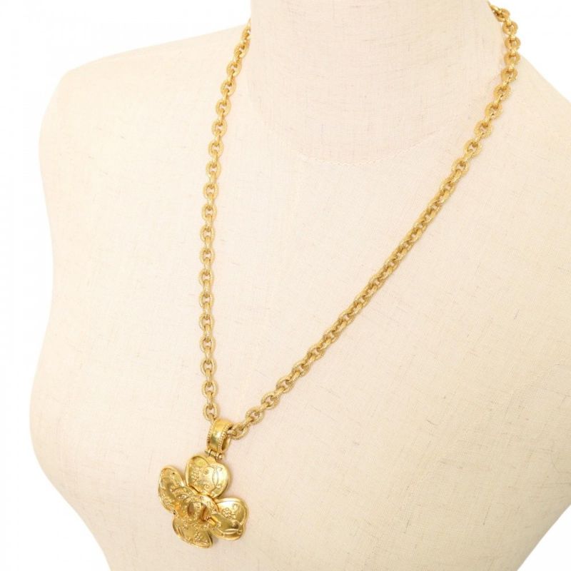 Chanel Necklace Ladies Coco Mark Vintage Accessories Triple Coco Long Necklace