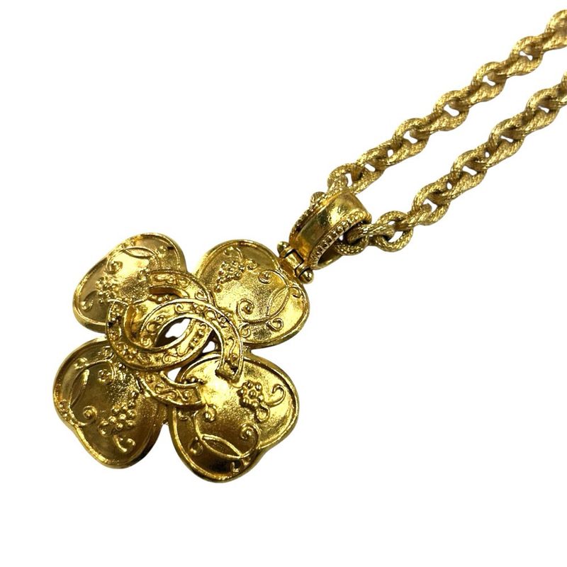 Chanel Necklace Ladies Coco Mark Vintage Accessories Triple Coco Long Necklace