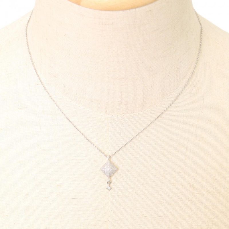 Hermes Necklace Women's Medallion Pendant Jewelry With Adjuster 18k Gold 750wg