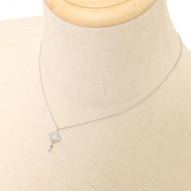 Hermes Necklace Women's Medallion Pendant Jewelry With Adjuster 18k Gold 750wg