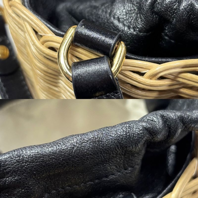 Gucci Handbag Women's Horsebit 1955 Bucket Bag Gucci 649852 Leather Wicker