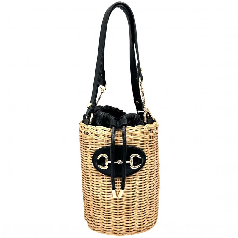Gucci Handbag Women's Horsebit 1955 Bucket Bag Gucci 649852 Leather Wicker