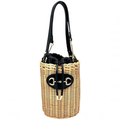 Gucci Handbag Women's Horsebit 1955 Bucket Bag Gucci 649852 Leather Wicker