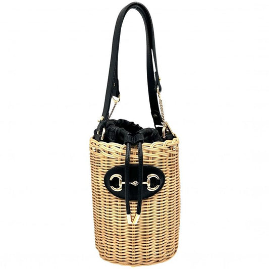 Gucci Handbag Women's Horsebit 1955 Bucket Bag Gucci 649852 Leather Wicker
